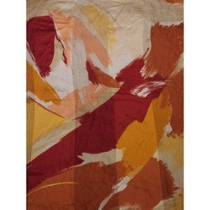 Vintage sheer Scarf Black Abstract Browns Oranges Reds Neck Scarf